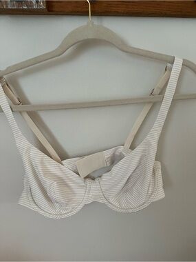 Aerie  smoothez Microfiber unlined Balconnette Bra Cream Stripe-34D